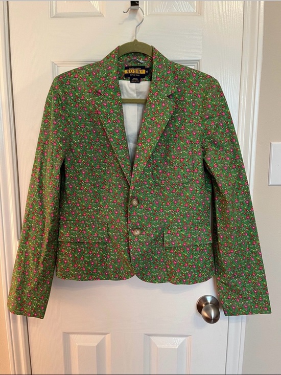 Ralph Lauren Jackets & Blazers - Ralph Lauren Green Blazer with Pink Floral Print